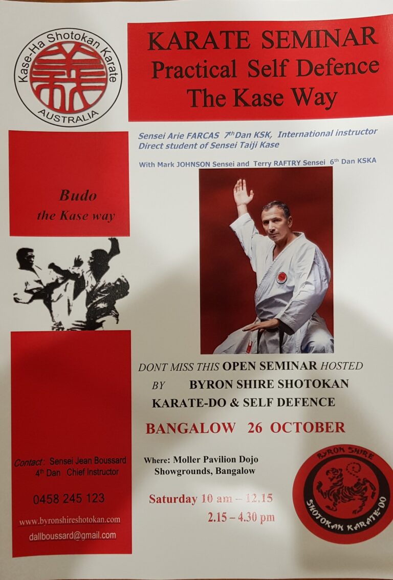 Kase Ha Shotokan Karate Do & Practical Self Defence Seminar Saturday 26 ...